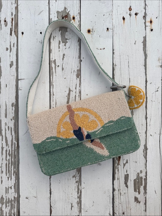 Handbags - Beaded Vintage Style Swim Maiden Handbag